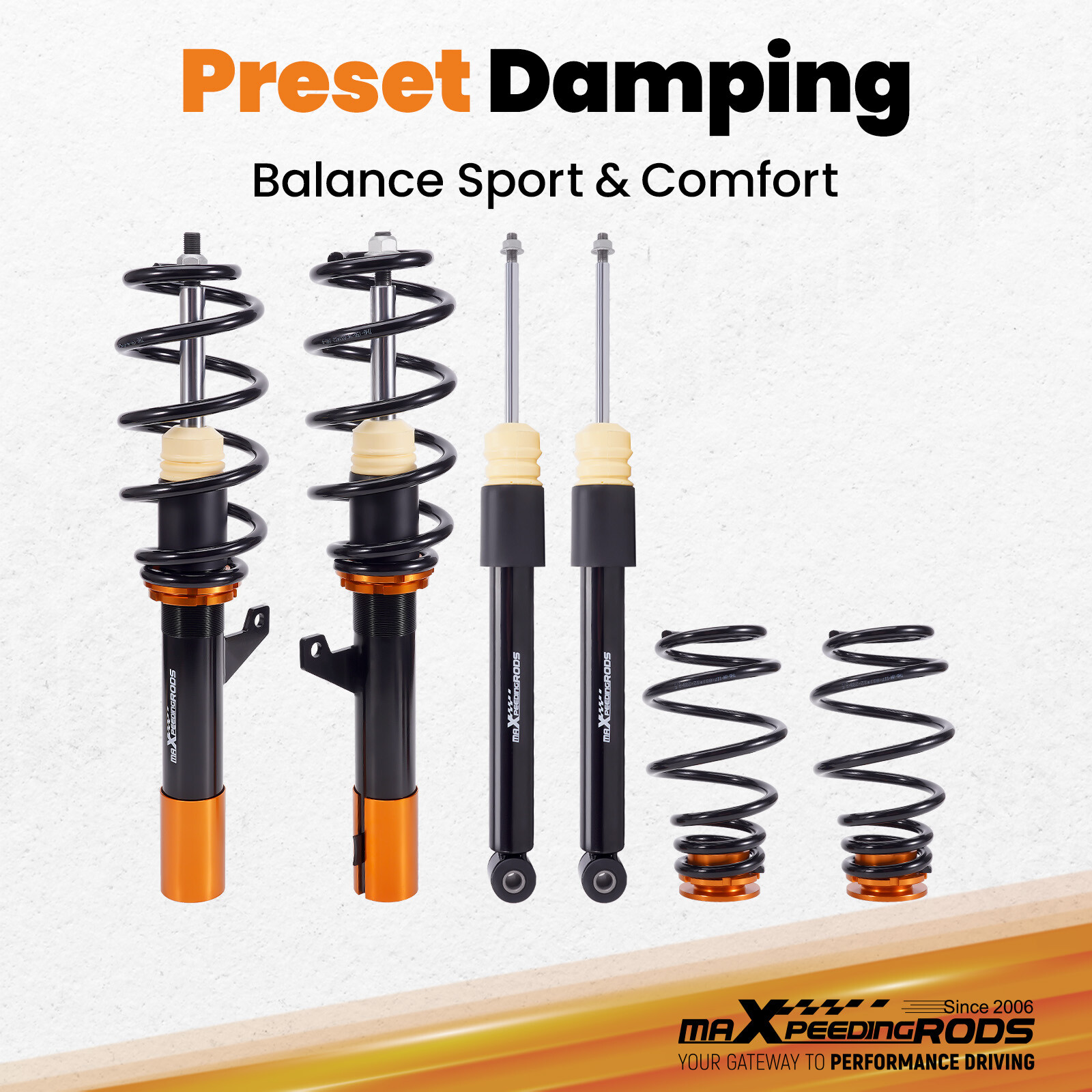 4Pcs Coilover Struts Shocks For VW MK5 MK6 GOLF JETTA 2006-2014 Suspension Kit