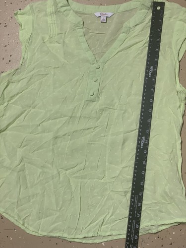 Vtg Candies Teen Large Green Tank Top Cute Semi Sheer Layering Boho Style Basic - Picture 5 of 8