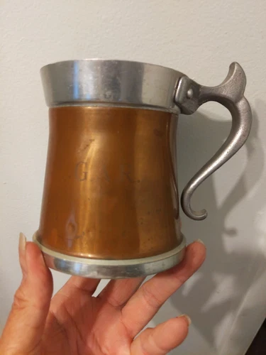 Collectible Vintage Copper Tone Lazar Handcrafted Beer Steins