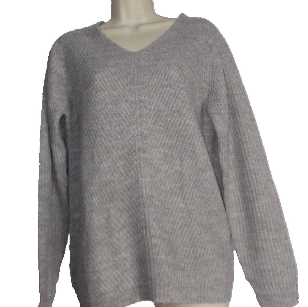 New AVENUE Silver Grey Fine Rib knit Relaxed fit Jumper Size S