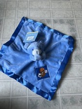 Small Wonders Blue Bear Sports/Balls Security Blanket/Lovey Satin Edged