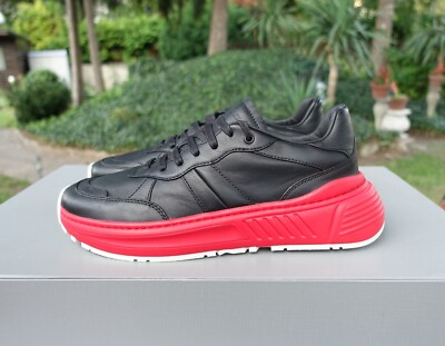 BOTTEGA VENETA SHOES 44 shoe sneaker sneakers black red leather made in italy