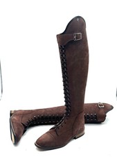 Reitstiefel Dressurstiefel Lammfell Schnürung Gr 40 H49 W 36,5-37 Healthy Horses
