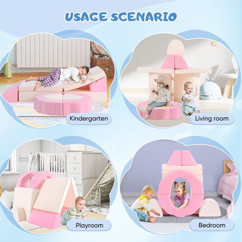 10 tlg Spielsofa Doppel Kindersofa Schlaffunktion Schaumstoffbausteine Modulsofa - Bild 6 von 8