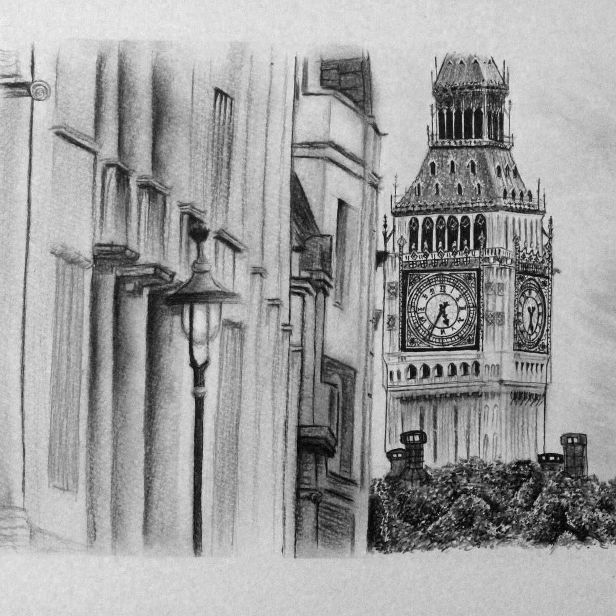 Big Ben Pencil Drawing