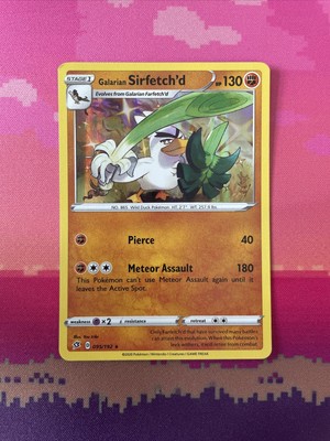 Pokemon Karte Galarian Sirfetch'd Rebel Clash Holo Rare 095/192 Near Mint