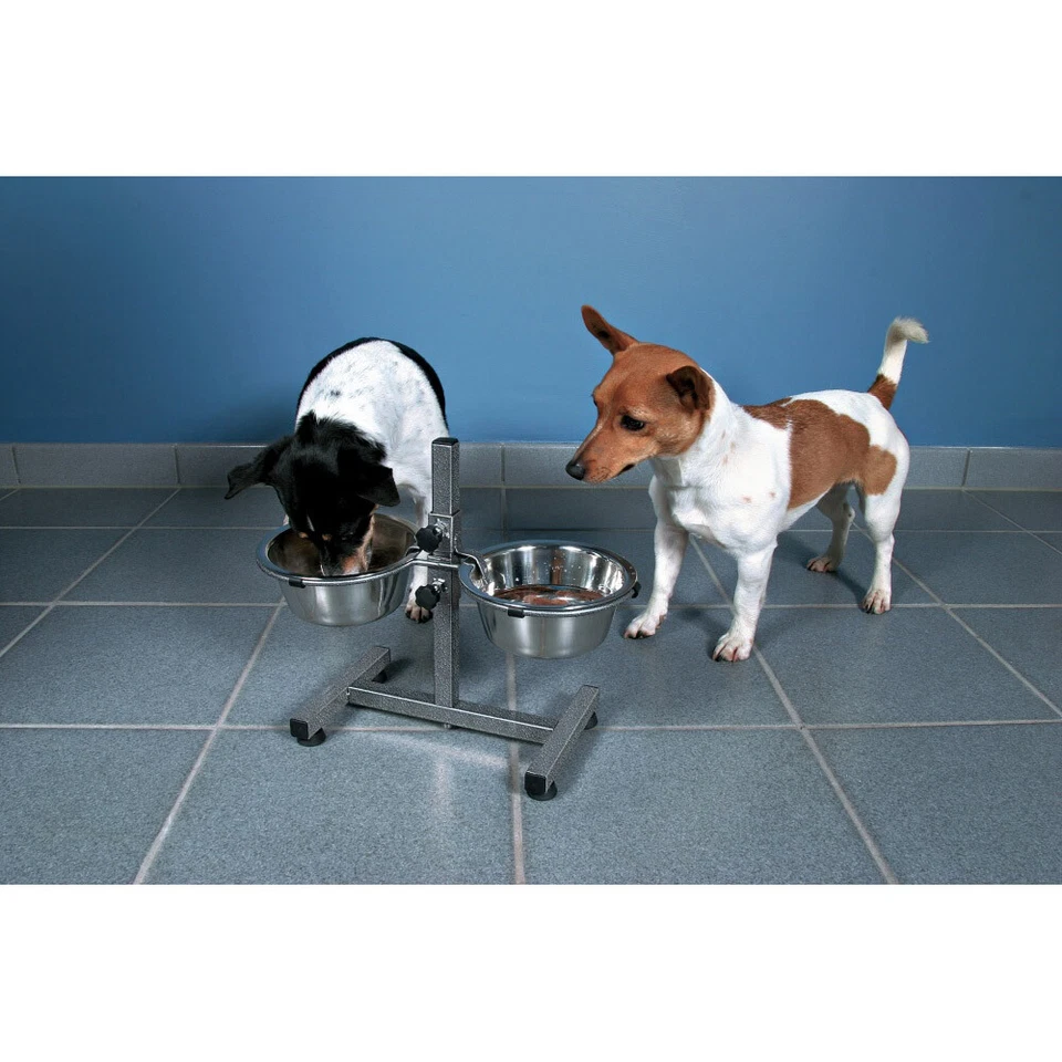 Trixie Hundebar verstellbar mit 2 Edelstahlnäpfen & Rutschschutz H-Fuß - Bild 3 von 4