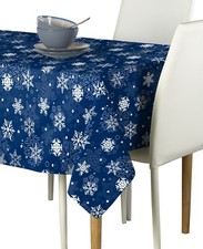 Winter Blue Christmas Snowflakes Tablecloths - Assorted Sizes