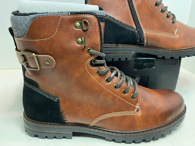 Harrison Myles Dress casual Biker Lace up Boots Shoes Brown Men's Size 13 