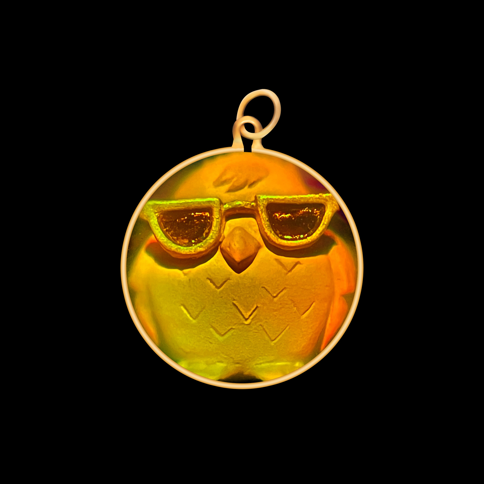 9ct Gold Hologram Pendant - Cool Bird (Small) - No Chain