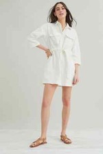 Levi's L93808 Womens White Ainsley Denim Utility Dress Size Medium
