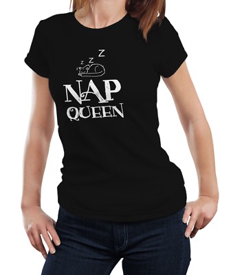 Nap Queen Cat - Ladies Women T-shirt Tshirt Funny Sleeping Cat Lover Gift Idea