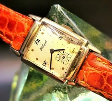 Vintage 1920's HALLMARK Retro Manual Wind Gold Filled Swiss Men's Watch !! 