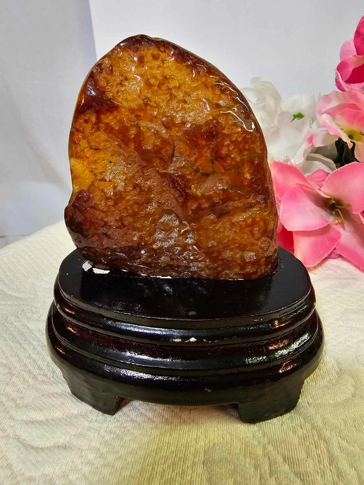 ¿Jade/ágata/cornalina? Antigua estatuilla china asiática tallada diseño árbol - A14 Foto 2 de 4