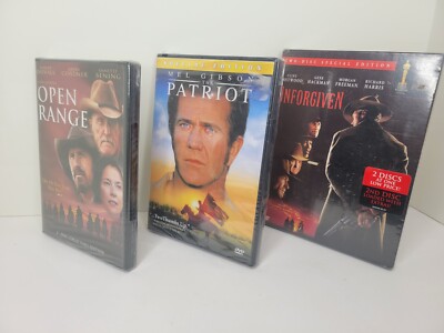 Lot of 3 DVD's - Open Range, The Patriot and Unforgiven