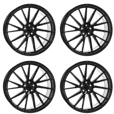 Set of 4 22in Black Alloy Wheel Rims for Ford Edge, RFC582W 5x108 5Lug 22x9