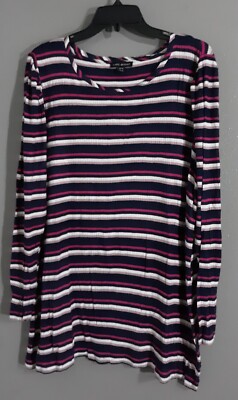 WOMAN'S LANE BRYANT LONG SLEEVE PULLOVER MULTICOLOR SUMMER TOP.CASUAL.SZ 22/24