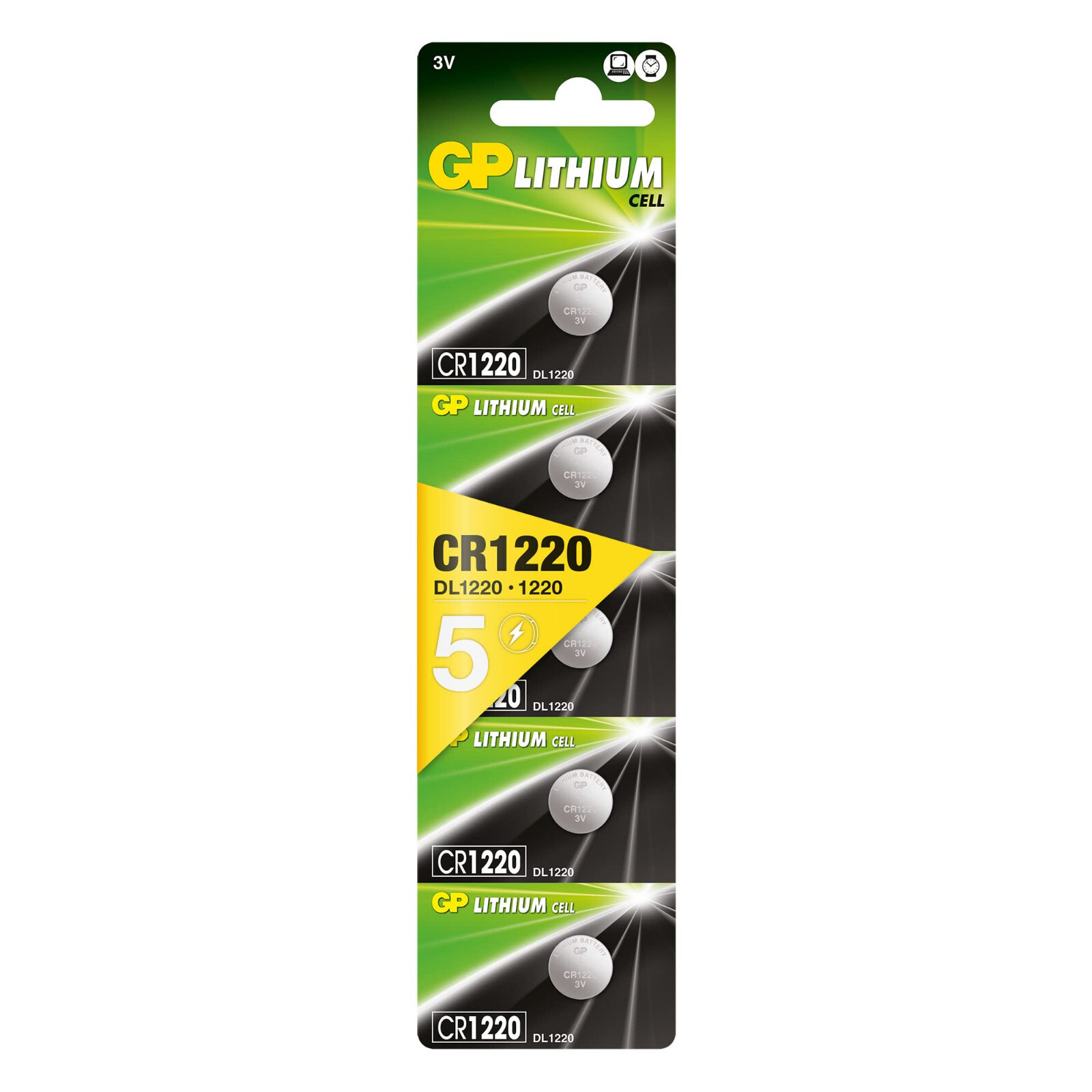 Thumbnail - Gp Lithium Knopfzelle Batterie Cr1220 Dl1220 3v 5er Blister