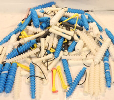 100 Perm Rods Rollers Curlers Concave Plastic Band Closure Yellow Blue White