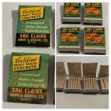 Vtg Matchbook Lot EAU CLAIRE SAND & GRAVEL CO. Ready Mix Concrete