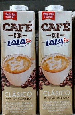 2X LALA COFFEE WITH MILK ( CAFE CON  LECHE ) LACTOSE FREE  - 4 OF 900ml EACH 
