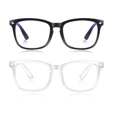2 Pack Blue Light Glasses for Women or Men Fashion UV Ray Filter Eyeglasses ...