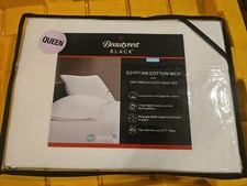 BEAUTYREST BLACK Queen Size Sheet Set 1000 Thread Count Egyptian Cotton Blend