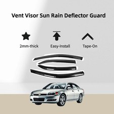 Side Window Vent Visor Sun Rain Deflector Guard 4-pce For Chevrolet Impala 06-13 Side Window Vent Visor Sun Rain Deflector Guard 4-pce For Chevrolet Impala 06-13