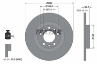 2X Bremsscheibe Hinten Textar 92267303 FüR Opel Peugeot Toyota Vauxhall