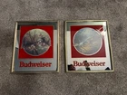 Vintage 1992 Budweiser Bass And Crappie Fish Mirrored Beer Signs