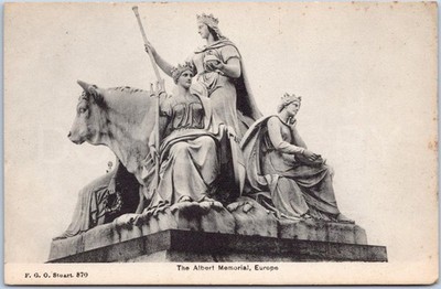 London Vintage Postkarte Albert Memorial Monument Statue England