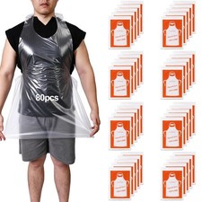 80 Pcs Disposable Aprons for Adults, Large Clear Plastic Aprons