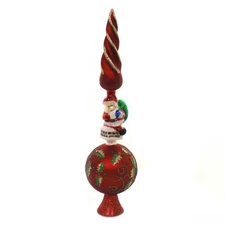 Kurt Adler Glass Santa Claus Design Treetop, 16-Inch,Tree Toppers