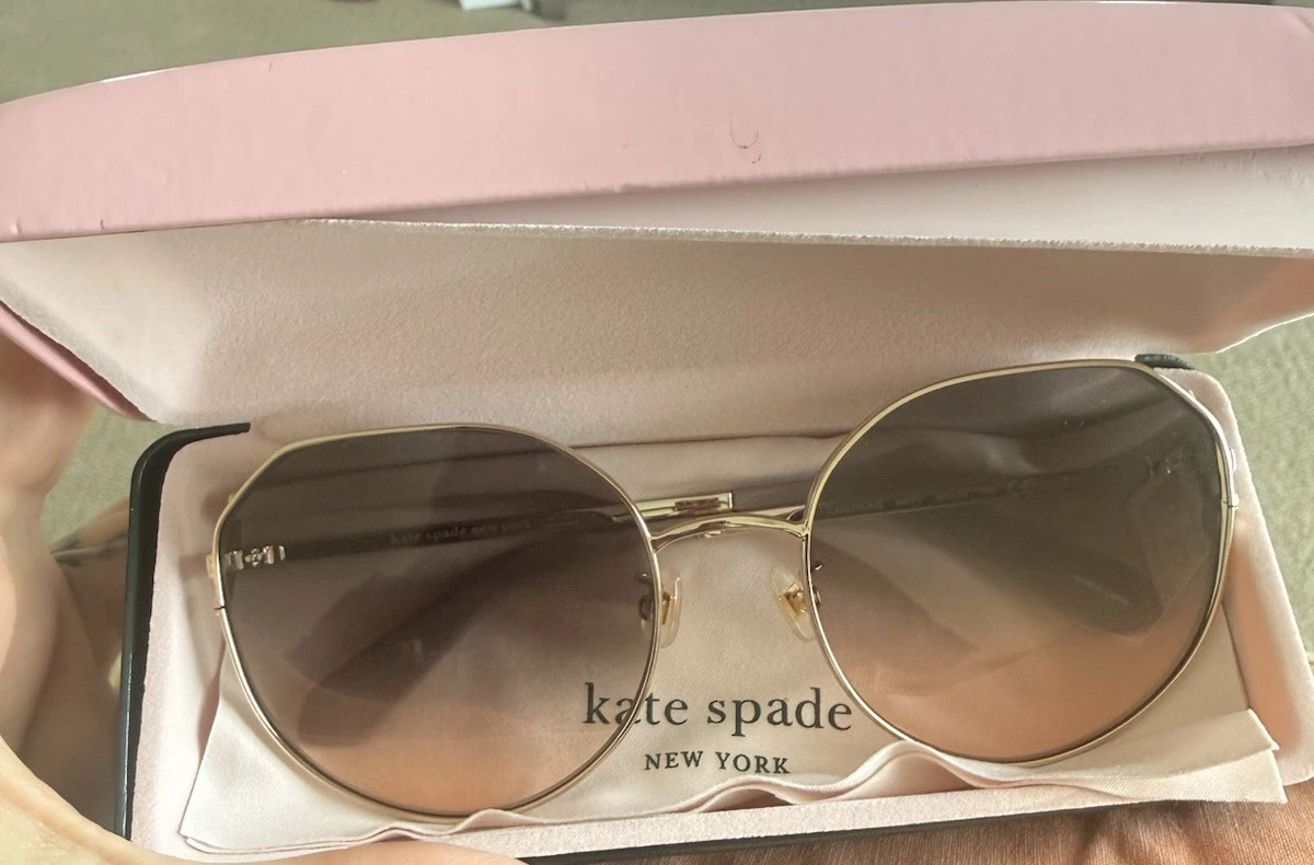 Kate Spade Women’s Oversized Light Brown Round Sunglasses Kate Spade ABIA/F/S J5GUE Round Sunglasses Gold Brown Frame  main image 3