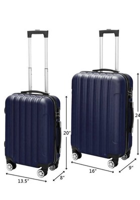 Karl home Traveling Spinner Luggage Set solid structure, Navy Blue-2pcs.