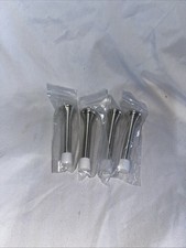 Lot of 4 Baseboard Flexible Spring 3" Door Stops, Satin Nickel, NEW