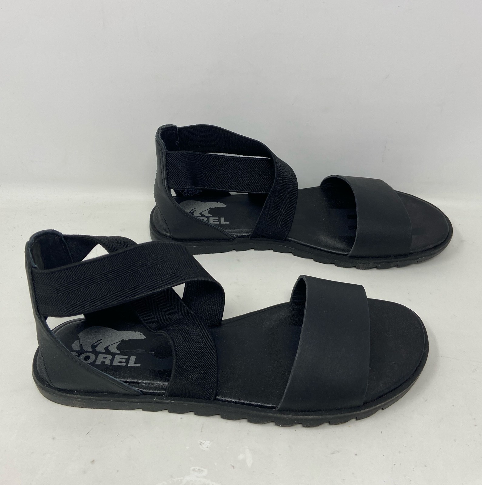 SOREL Ella II Women’s Ankle-Strap Sandals — Black — Size 6.5