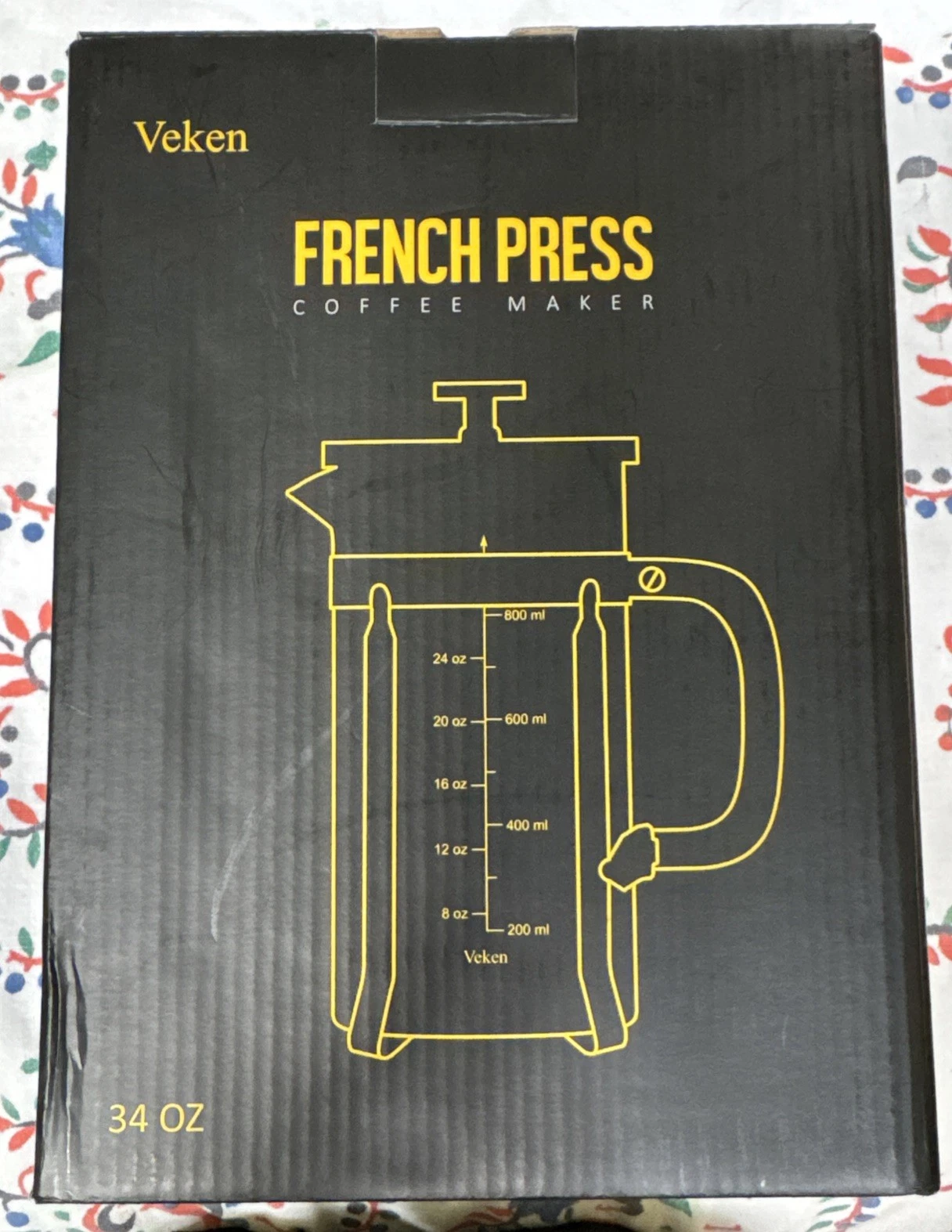Veken Copper French Press Coffee Maker- 34 Oz & Accessories New In Box