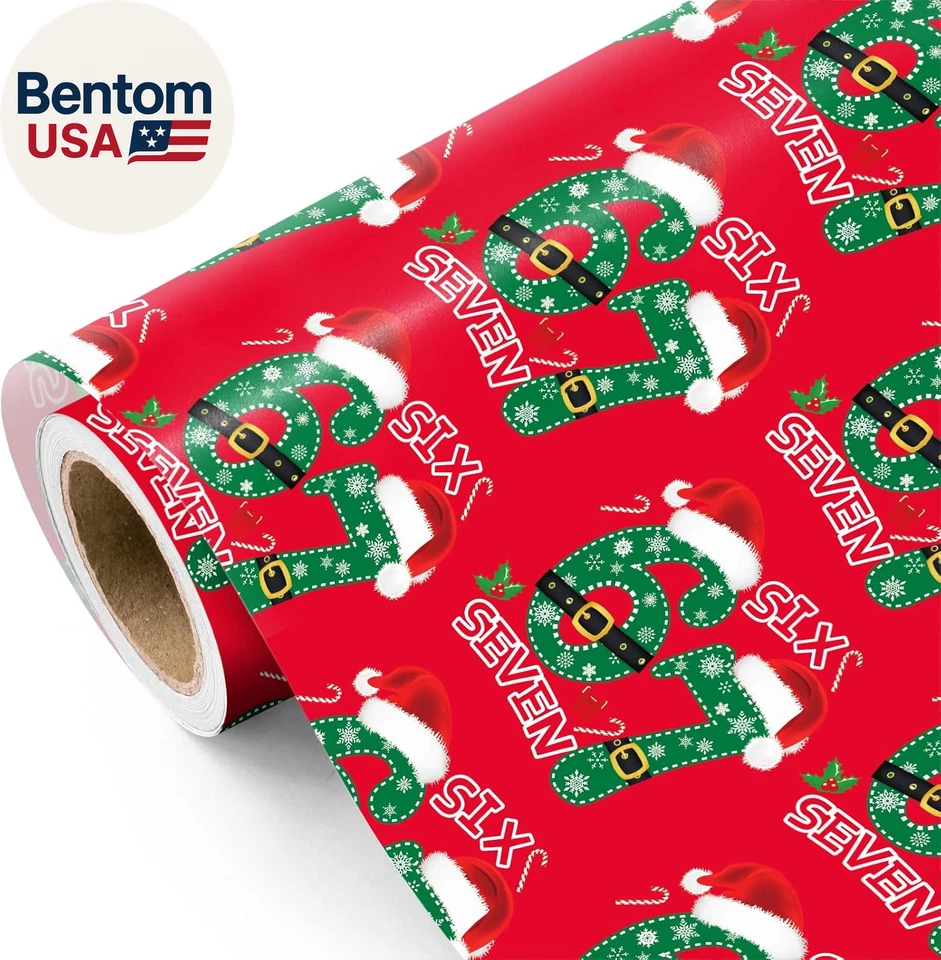 Engraçado 67 Rolo de Papel de Embrulho de Natal - Mini Rolo - 17 Polegadas X 16,5 Pés - Vermelho 6 - Imagem 2 de 4