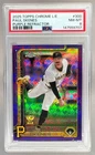 9707 Paul Skenes 2025 Topps Chrome LogoFractor #300 Purple Refractor /250 PSA 8