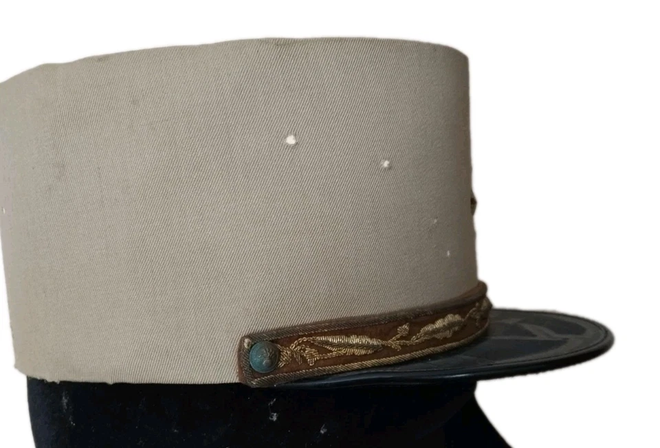 Képi de général d'armée en gabardine de laine peignée kaki ORIGINAL - Photo 2/4