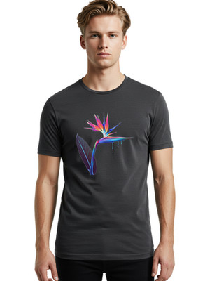 Bird-Of-Paradise Mens Graphic Tee, 100% Cotton, Casual Summer Wear