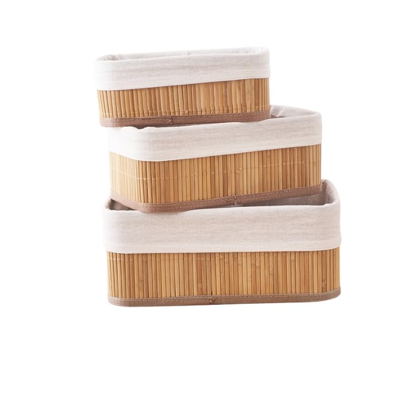 Panier de rangement en bambou lot de 3 pour une ambiance zen et chaleureuse