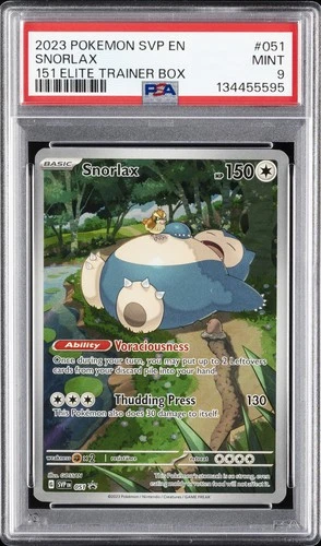 2023 POKEMON SVP EN-SV BLACK STAR PROMO 151 ELITE TRAINER BOX #051 SNORLAX PSA 9