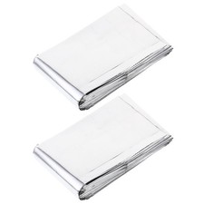 2 Pcs Foil Space Blanket Outdoor Insulation