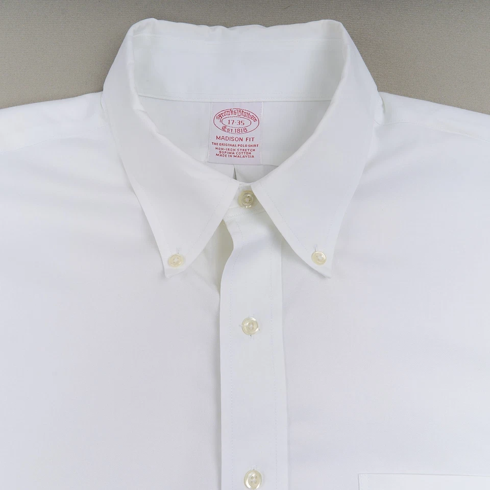Camisa de lino Brooks Brothers para hombre L blanca abotonada lino irlandés Foto 2 de 4