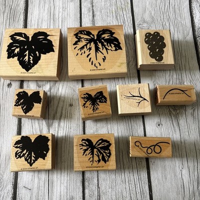 Stampin' Up! Leaves And Grapes Lot Of 10 Preowned 2000 And 2005