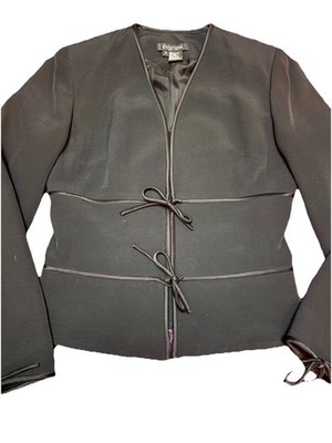 Etcetera Jacket Black 3/4 Zip Front Women's Long Sleeve Size 4