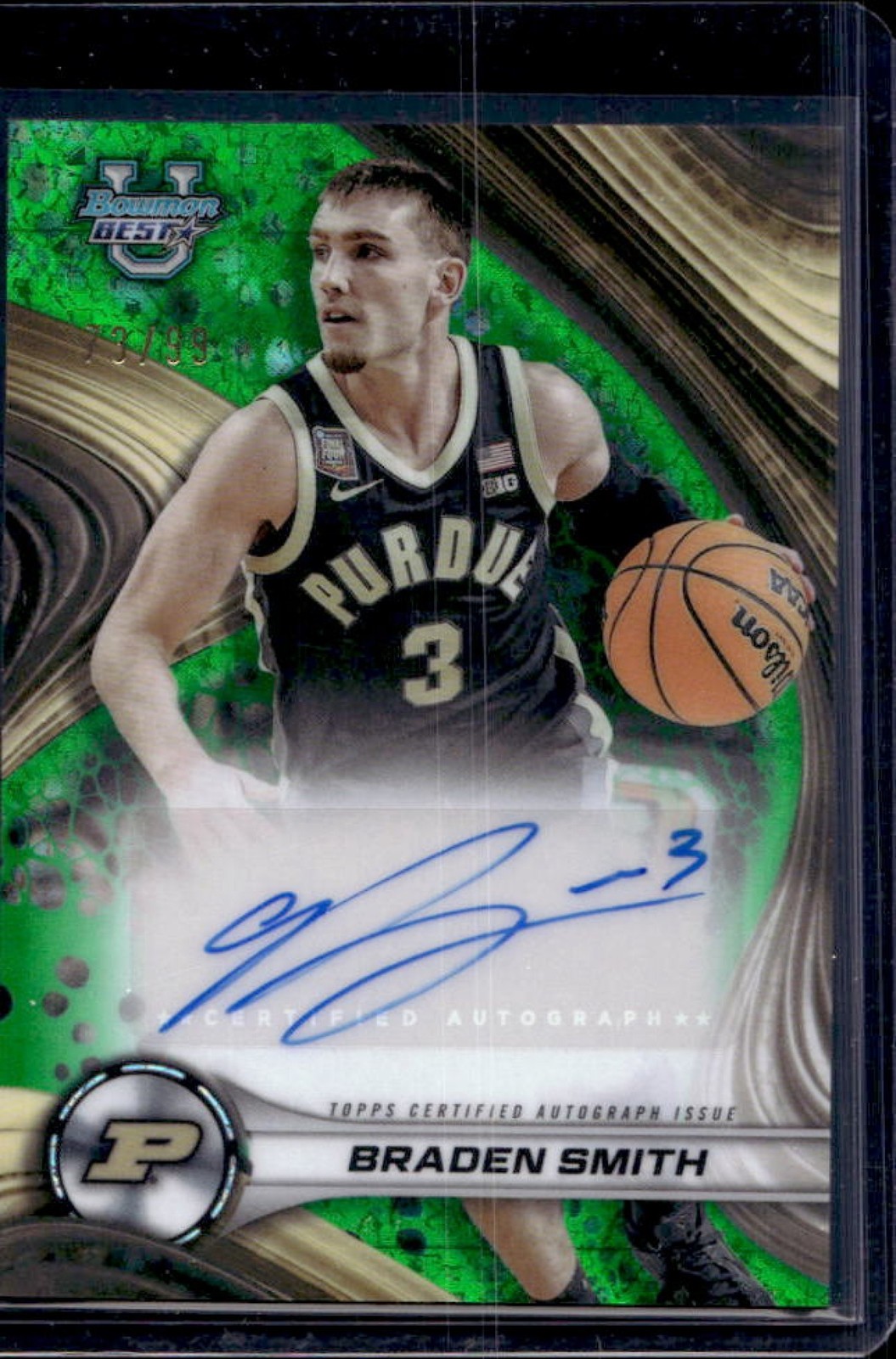 2024-25 Bowman's Best U Braden Smith Auto Green Mini Diamond Refractor #73/99