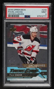 2016 Upper Deck Young Guns Exclusives /100 Pavel Zacha #248 PSA 9 MINT Rookie RC